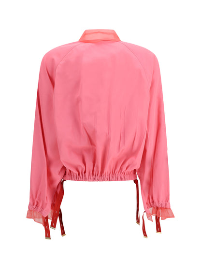 Bomber Blouson in Pink Viscose