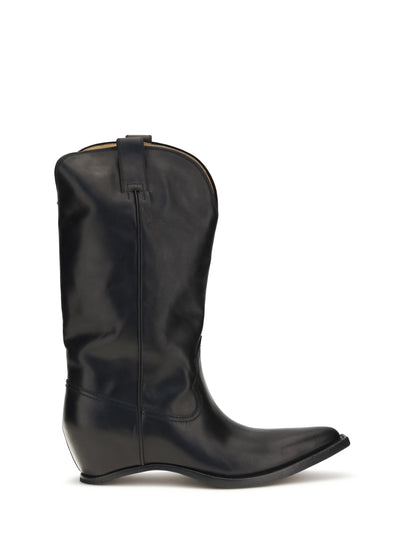 Boots Heel-Less Western Leather