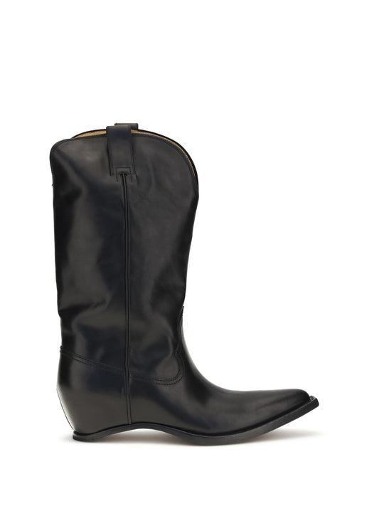 Boots Heel-Less Western Leather