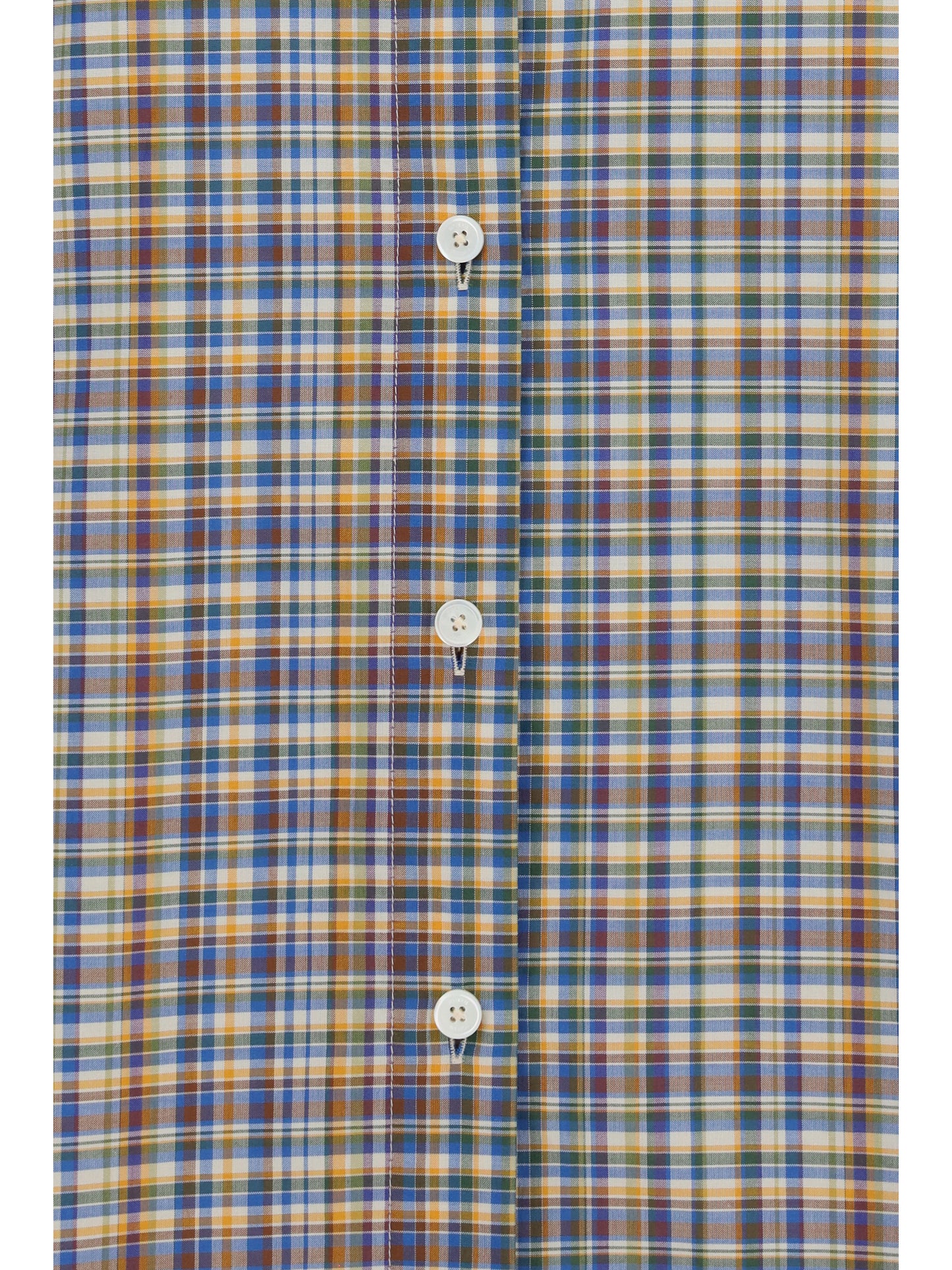 Cotton Shirt Blue/Orange
