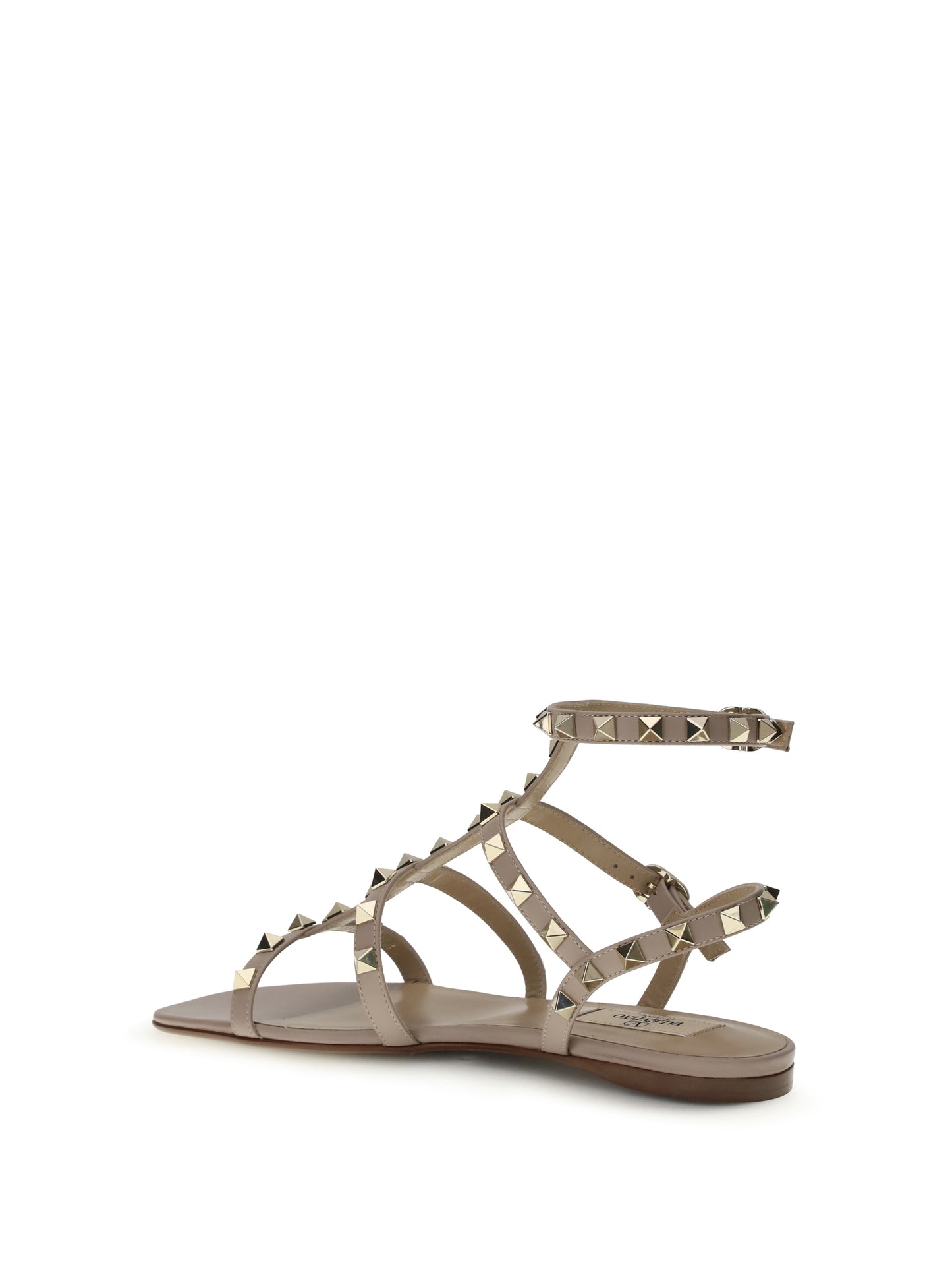 Sandal Rockstud Powder Pink Calf Leather