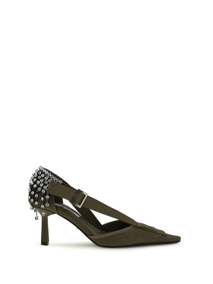 Pumps in Canvas Military Green