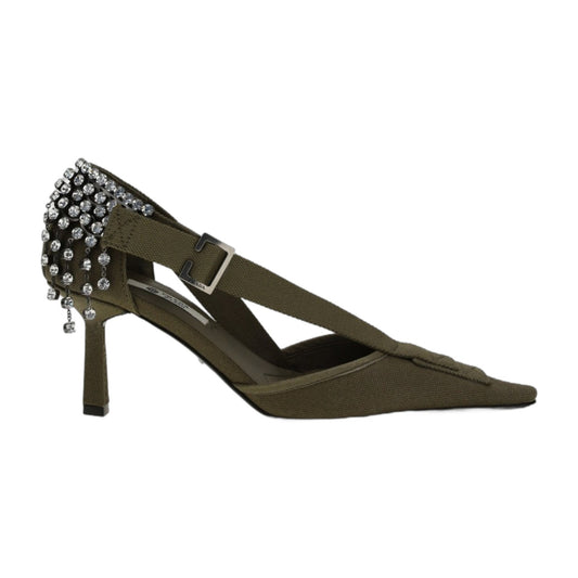 Pumps in Canvas Military Green