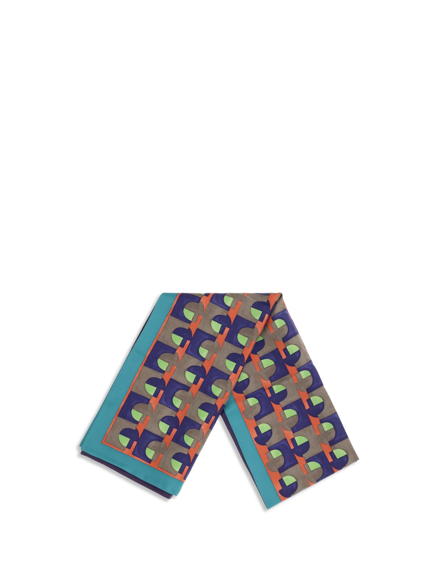 Scarf Geometric Print Silk