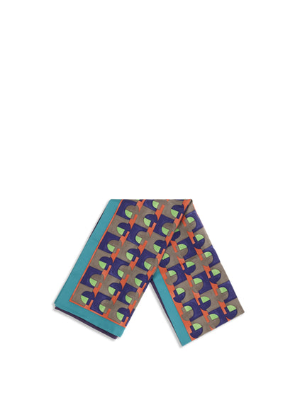Scarf Geometric Print Silk