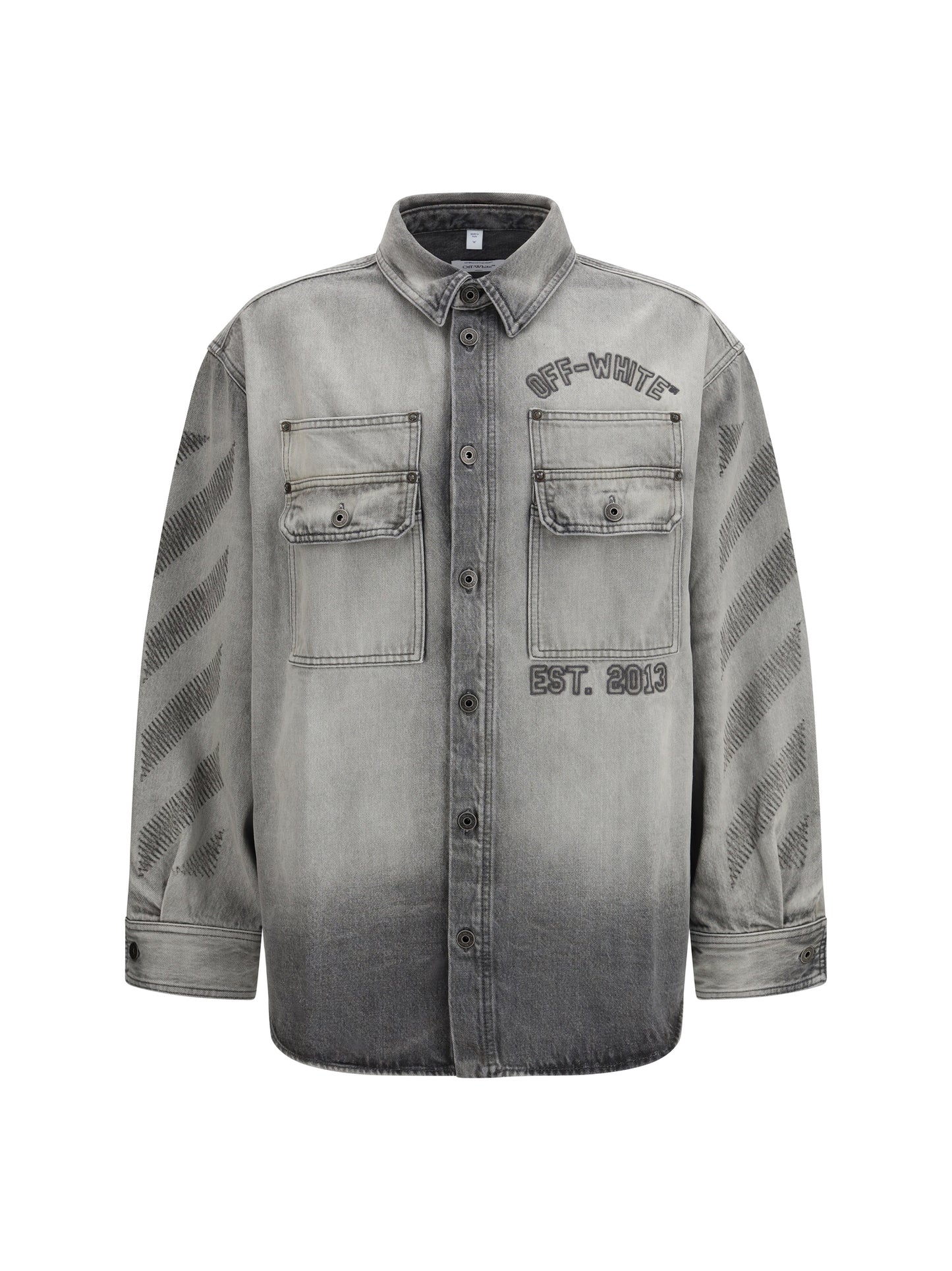 Overshirt Diag Military Denim Sun-Faded Grey