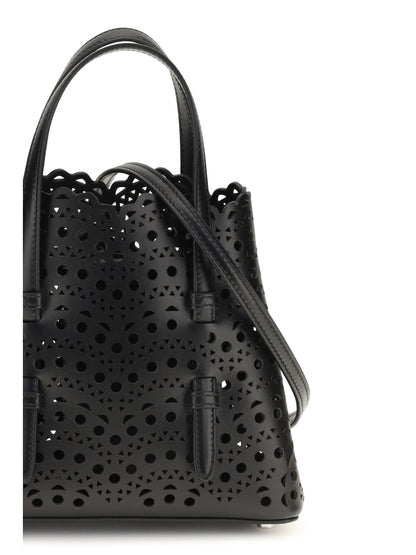 Handbag Mina Black Calf Leather