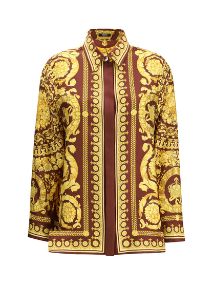 Shirt Printed Silk Burgundy/Gold