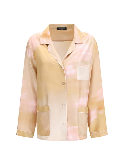 Printed Silk Shirt Memento/Rosae