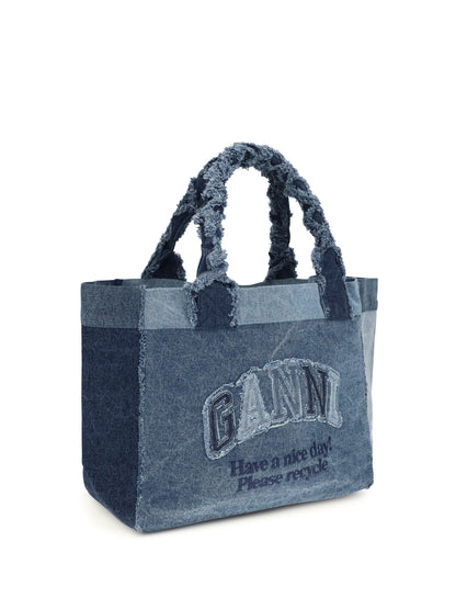 Denim Trapeze Shopper Mid Blue