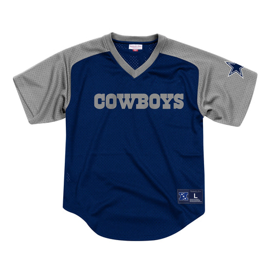Men's Mitchell & Ness NFL Final Seconds Mesh V-Neck Cowboys