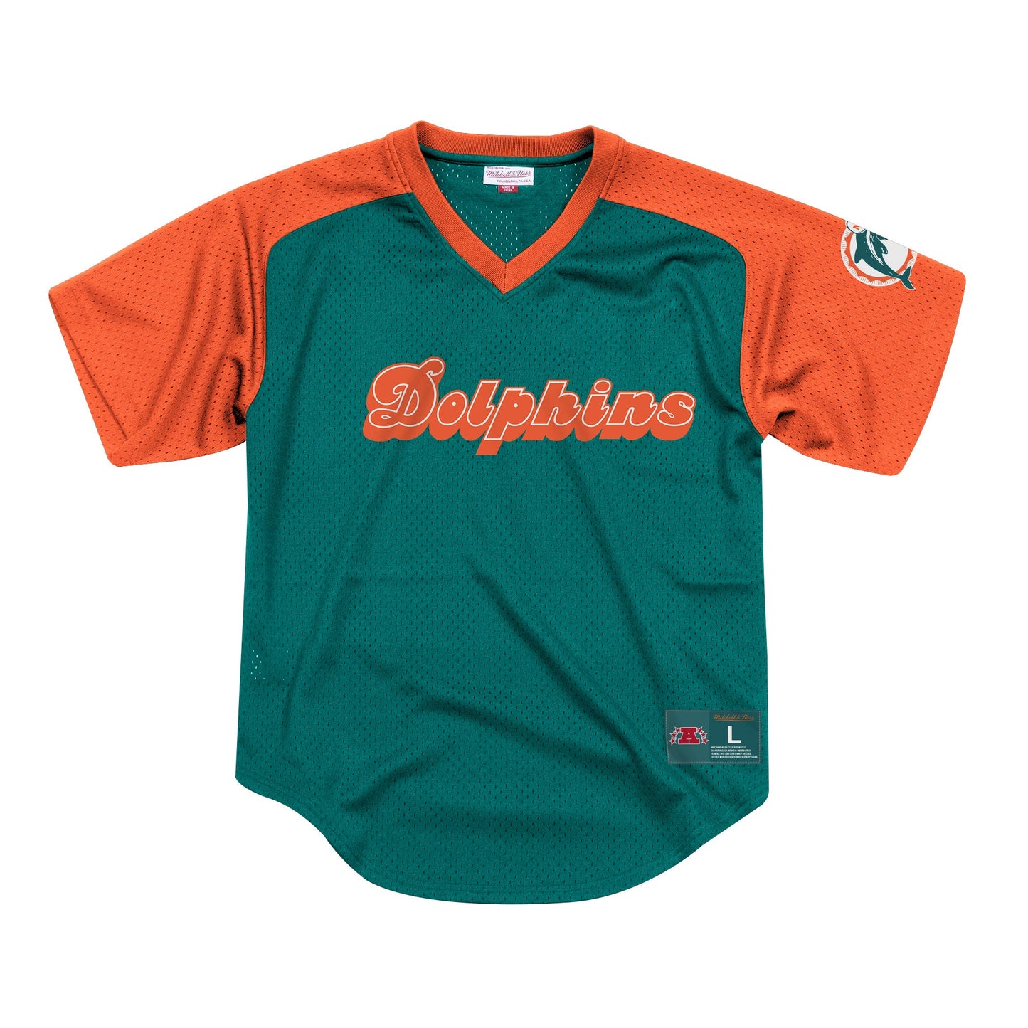 Mitchell & Ness Men's NFL Final Seconds Mesh V-Neck Dolphins