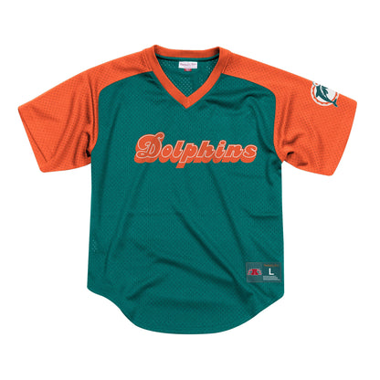 Mitchell & Ness Men's NFL Final Seconds Mesh V-Neck Dolphins