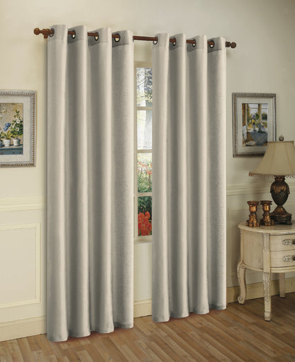 J&V TEXTILES 2 Panels Solid Grommet Faux Silk Window Curtain Drapes Treatment in 84" Length