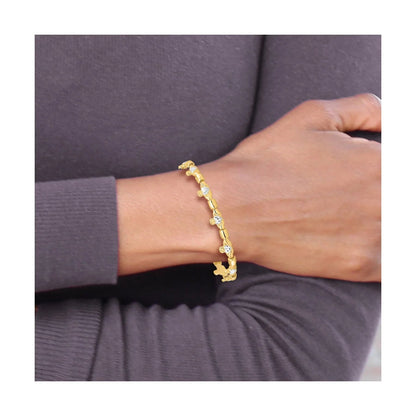 14K Gold Diamond-cut Claddagh Link Bracelet