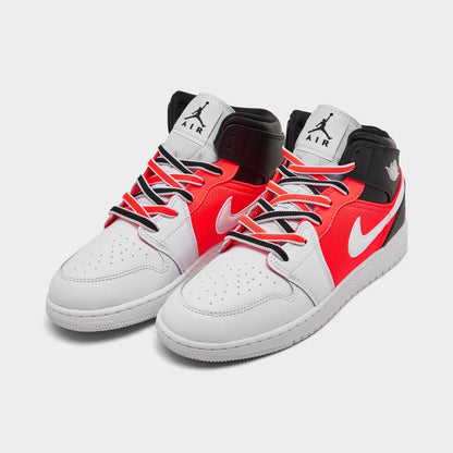 Grade School Air Jordan Retro 1 Mid Se 'White Black Infrared (Gs)' - FB4417-016