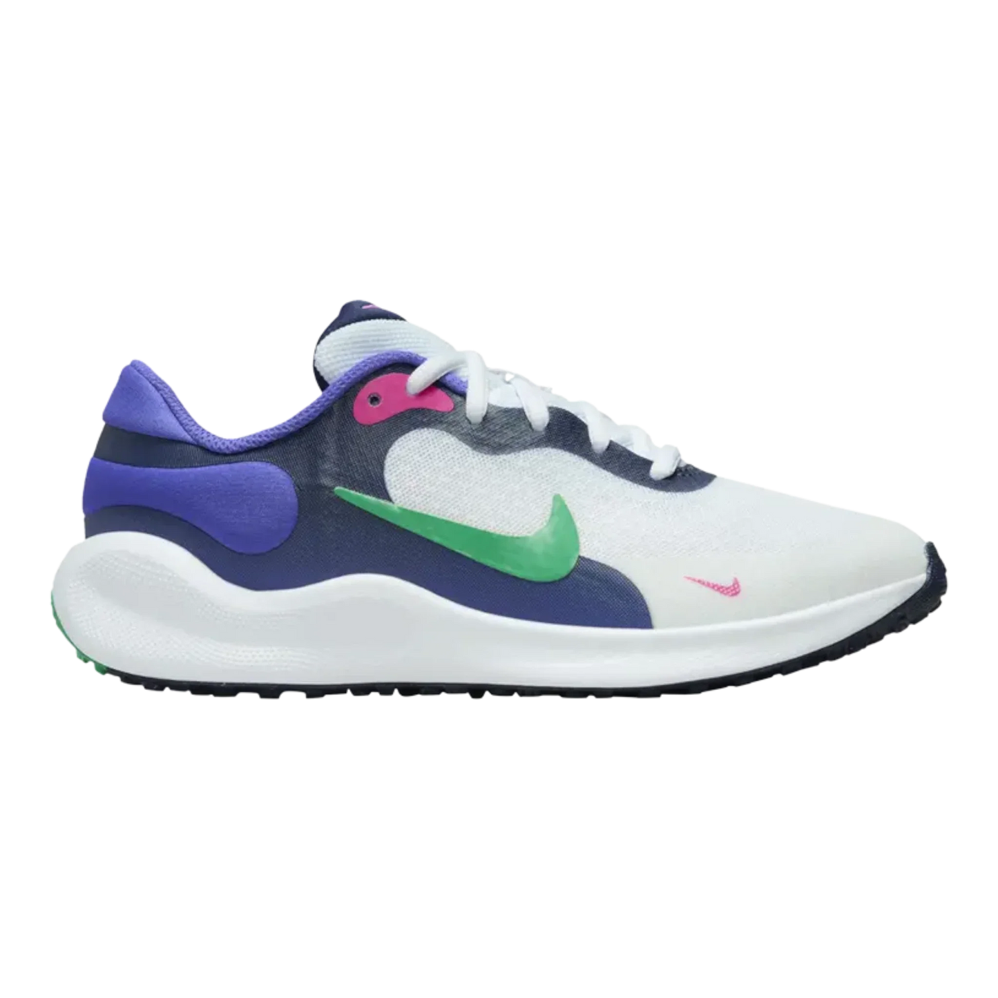 Nike Revolution 7 Big Kids' (GS) Running Sneakers — White & Persian Violet