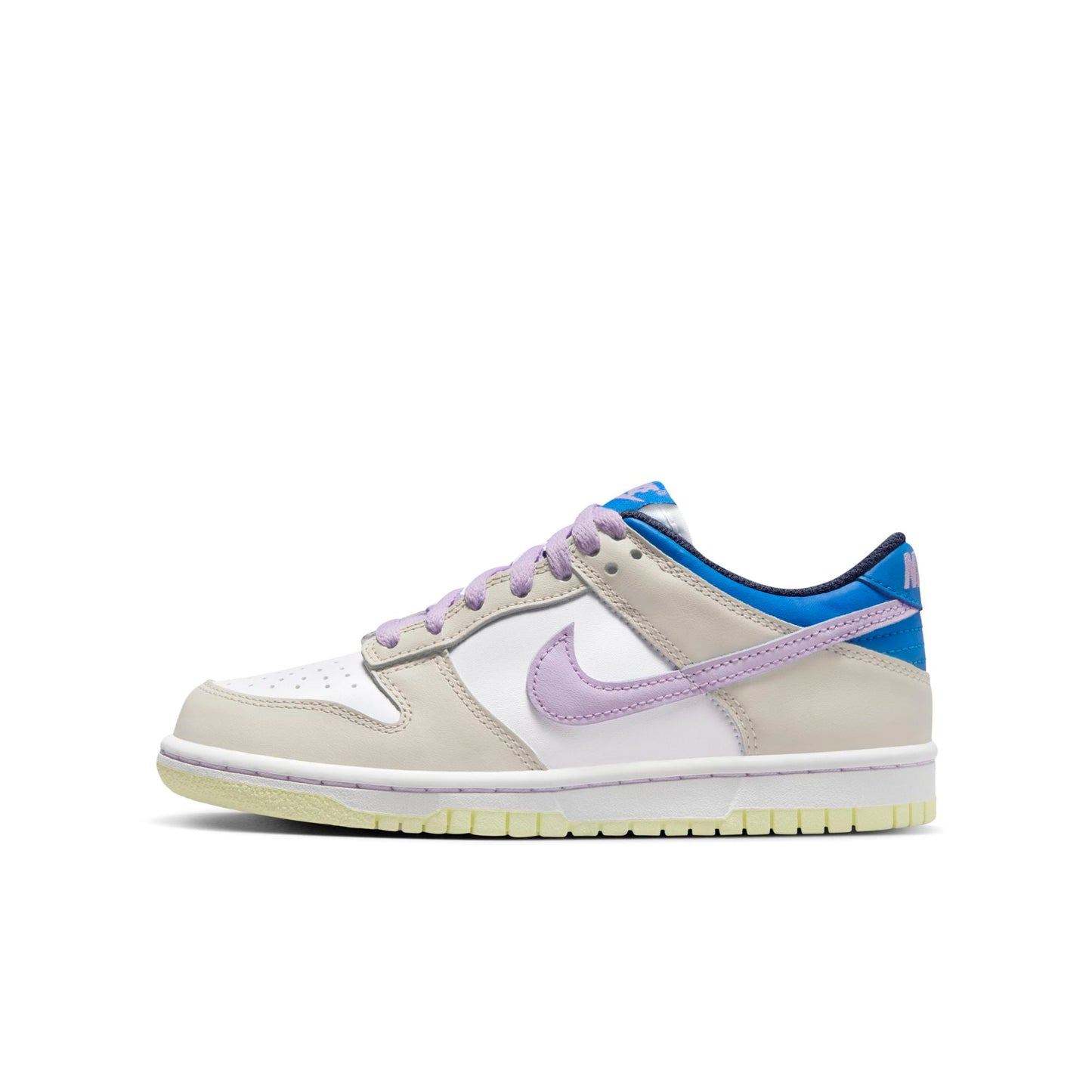 Nike Grade School Dunk Low 'Khaki Blue Pink Gs' Sneakers
