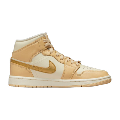 Air Jordan Women's Retro 1 Mid Se 'French Vanilla Gold' W Sneakers