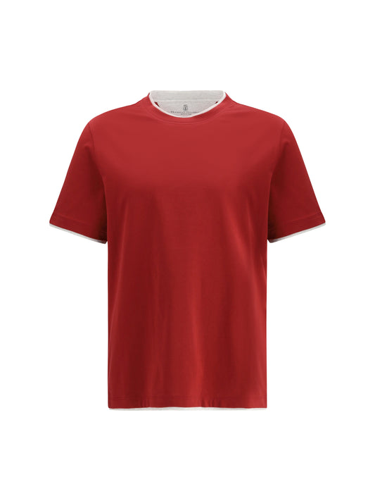 Cotton T-Shirt Cherry/Pearl