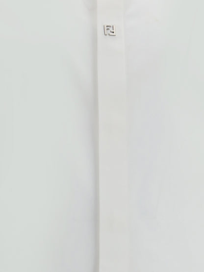 Shirt With FF Detail White Cotton