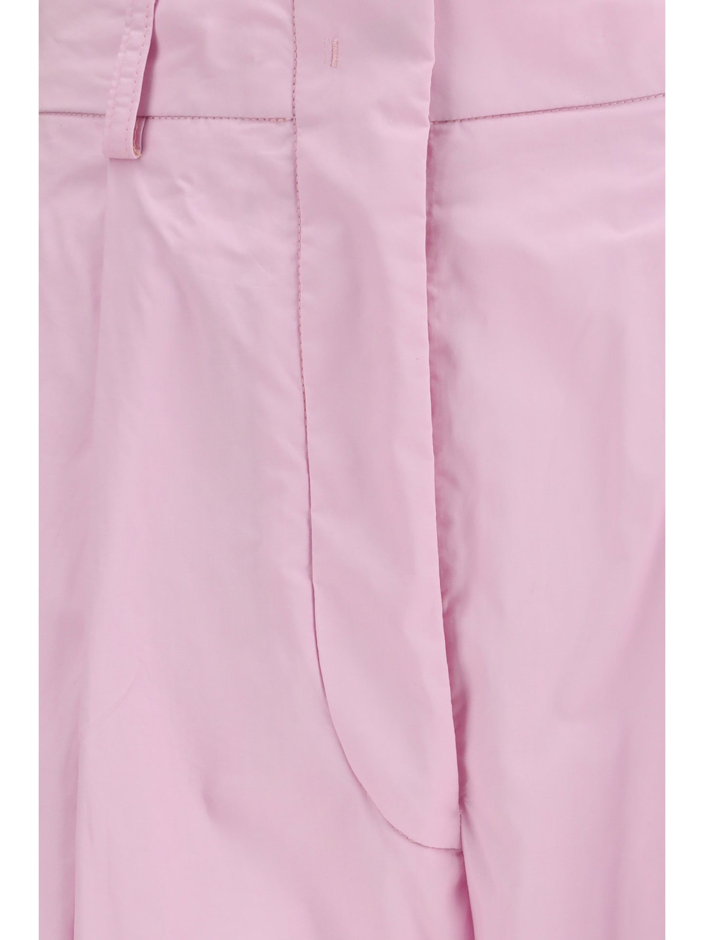 Wide-Leg Cotton Pants Pink
