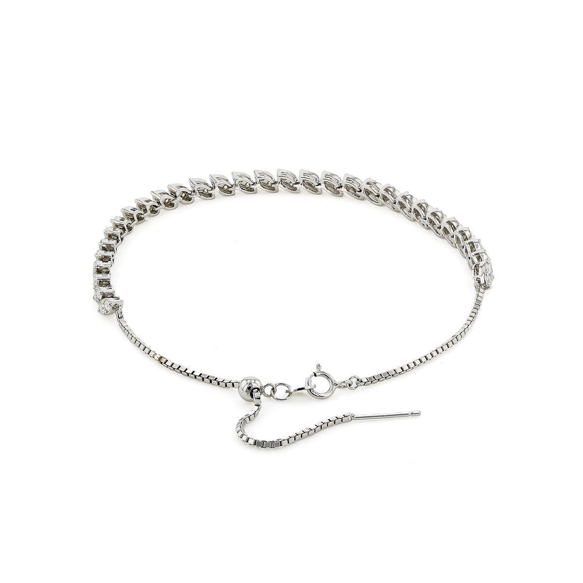 Marquise Style Round Moissanite Bracelet