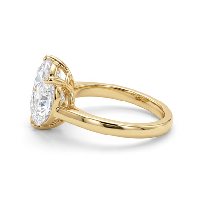 3.26 Cttw Pear Emerald, Ruby, Sapphire and Lab Diamond 14K Yellow Gold Toi et Moi Heart Ring