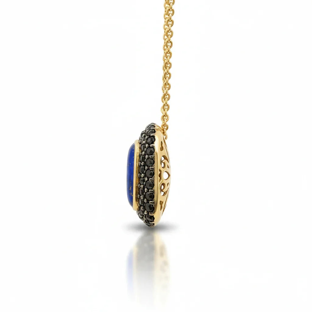 Natural Blue Lapis Lazuli Pendant Necklace