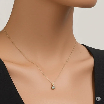 Natural Green Amethyst Pendant Necklace