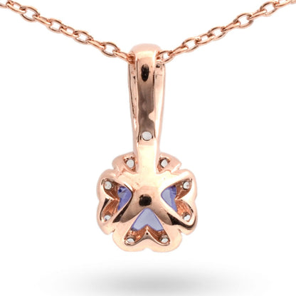 Natural Iolite & White Topaz Sterling Silver Pendant Necklace