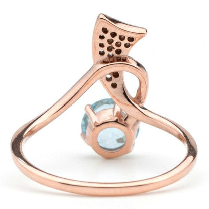 Natural Sky Blue Topaz Sterling Silver Bypass Ring