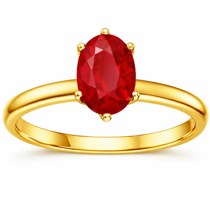 1 Ct. Oval Orange Spessartite Garnet Prong 22k Gold Solitaire Ring