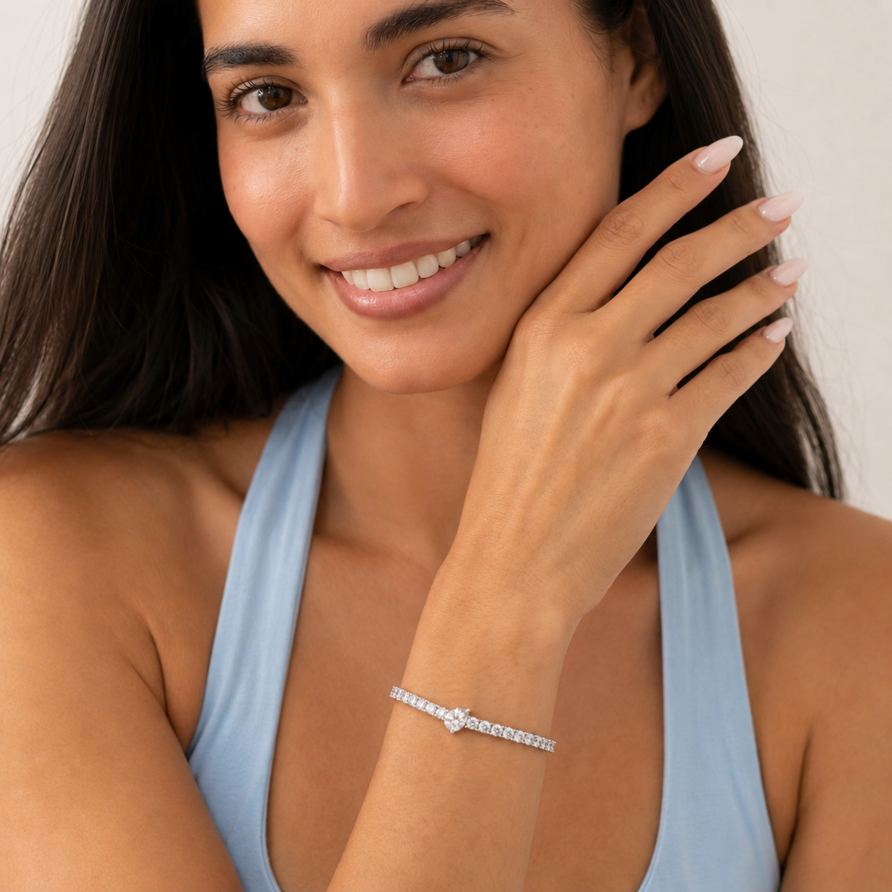 10Cttw Pear Shaped Lab Grown Diamond (F/VS) East West Station Bracelet in 14K Gold