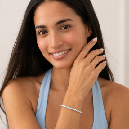 Round Shaped Lab Grown Diamond (F/VS) Bracelet in 14K Gold