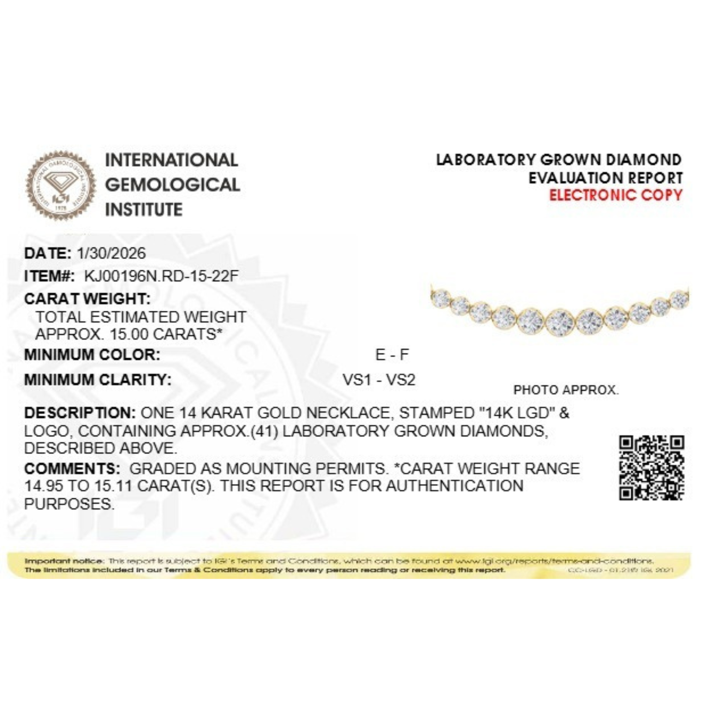 Round (F/VS) Lab Grown Diamond Prong 14K Yellow Gold Graduating Half Riviera Tennis Necklace
