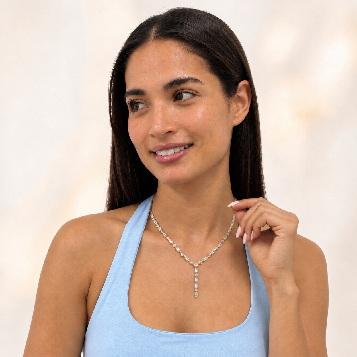 20.0 Ct Multi-Shape (F/VS) Lab Grown Diamond Prong 14K Yellow Gold Classic Eternity Tennis Necklace