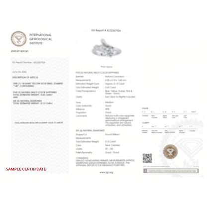 1.5Cttw Round Shaped Lab Grown Diamond (F/VS) Three Stone Ring in 14K Gold