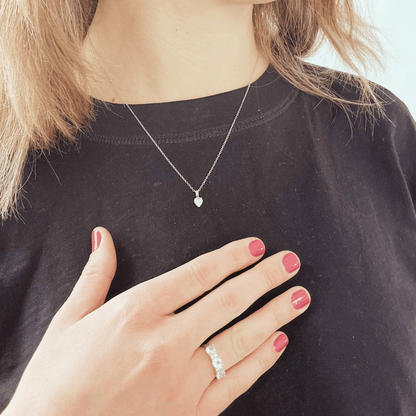 Round White Topaz Prong Sterling Silver Three Stone Ring