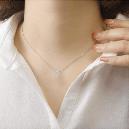 White Topaz Encrusted Pendant Necklace