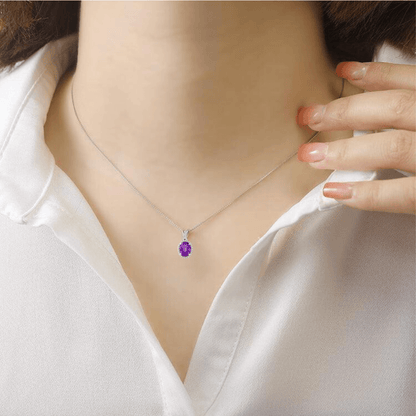 Purple Amethyst Pendant Necklace