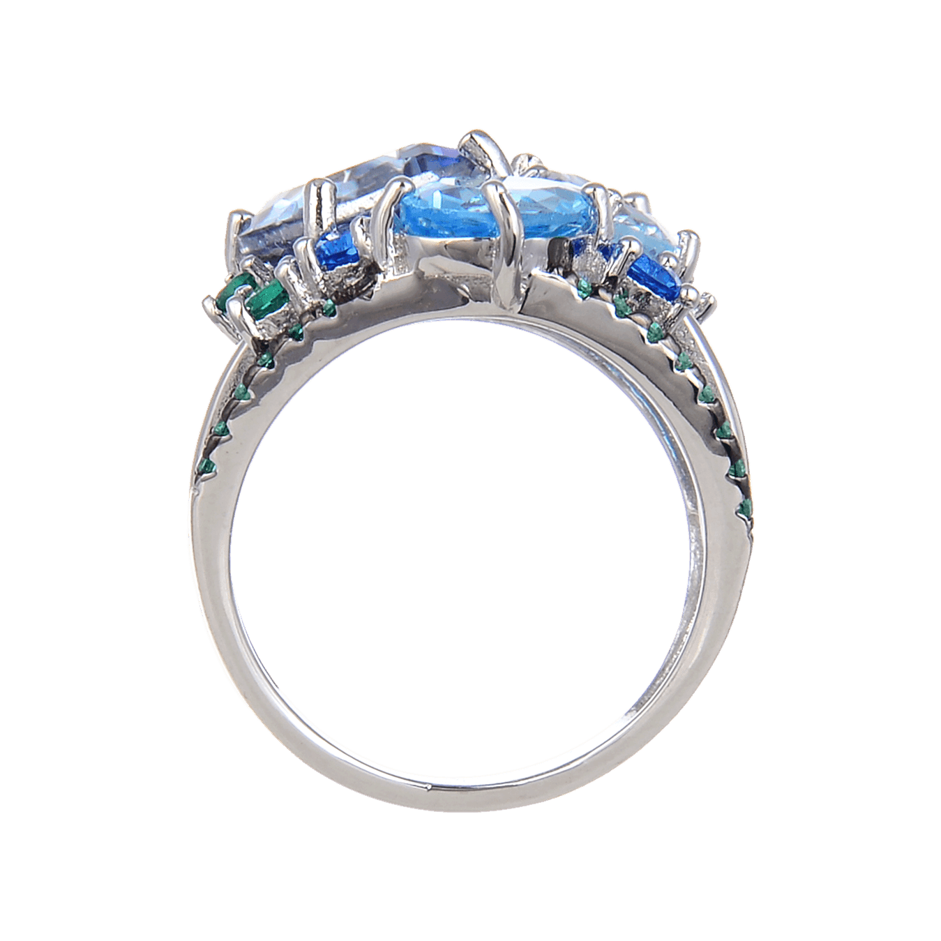 Mystic Quartz and Blue Topaz Statement Ring