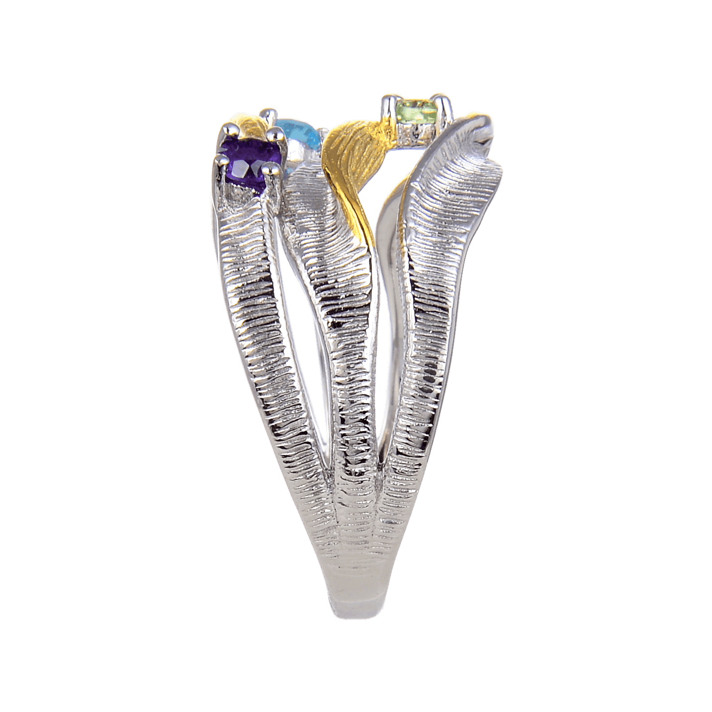 Multi Color Gold-Plated Statement Ring
