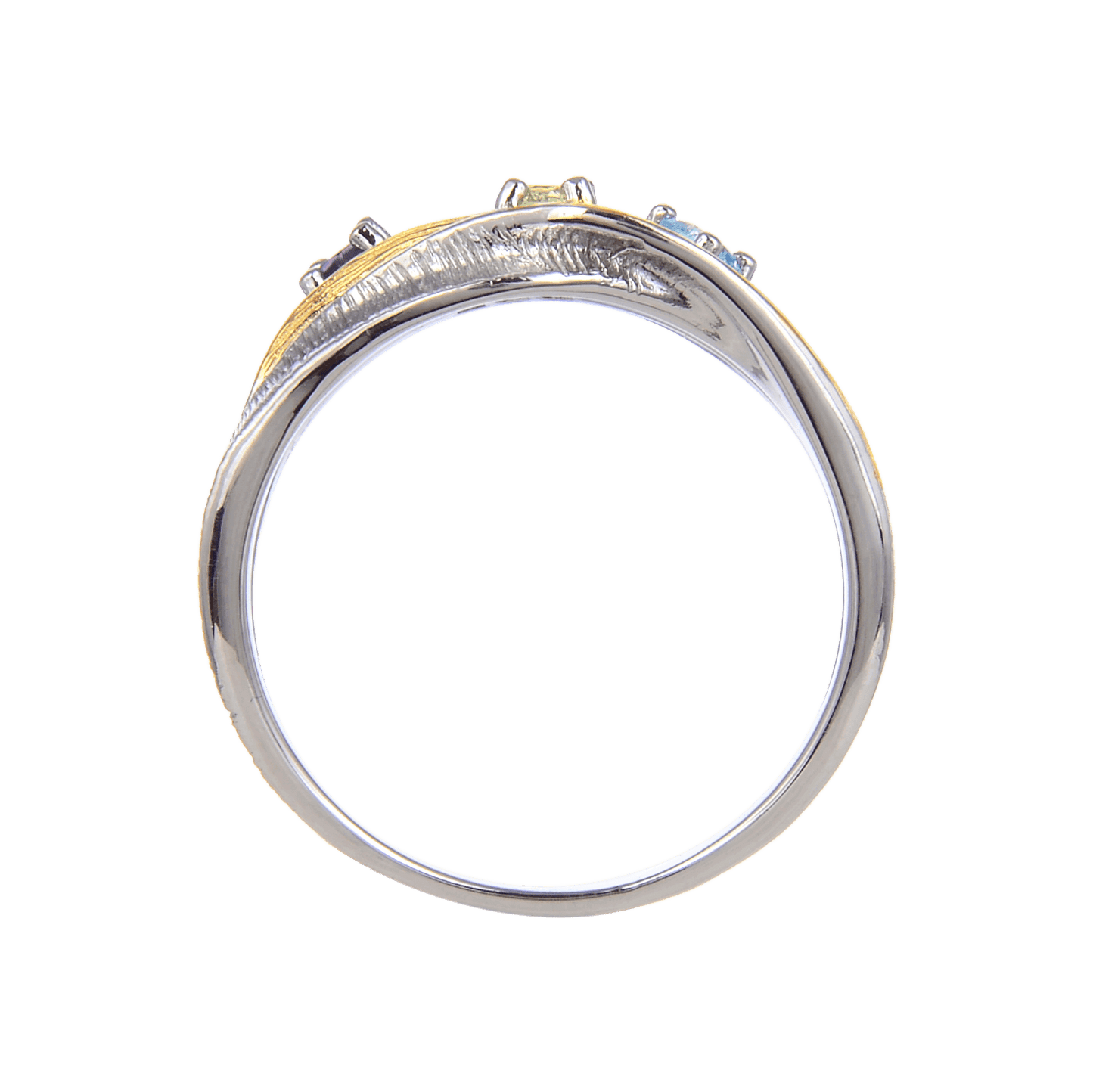 Multi Color Gold-Plated Statement Ring