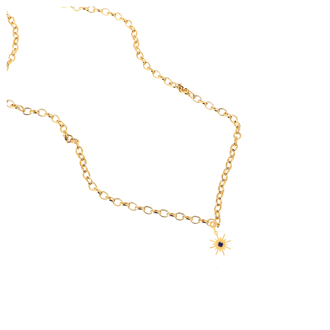 Sun Charm Sapphire Pendant Only