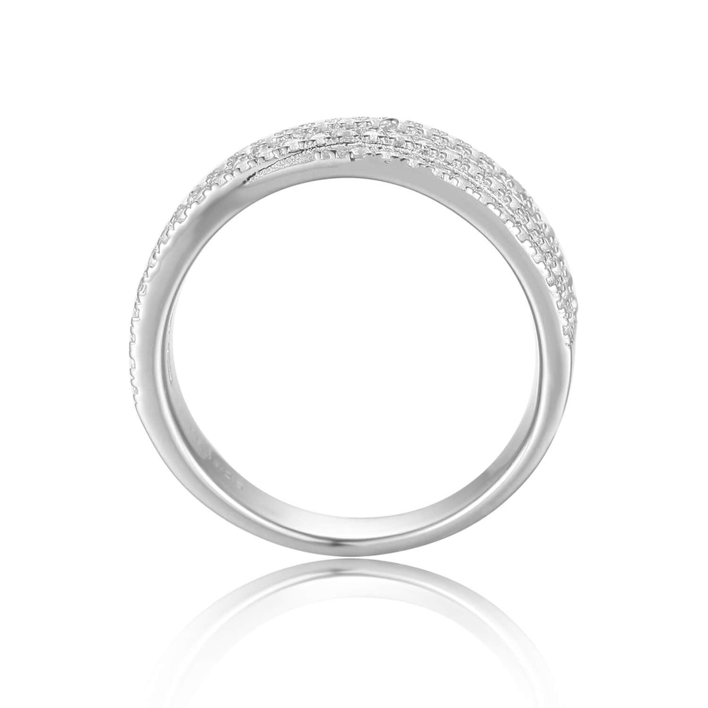 White Topaz Twisted Band Engagement Ring