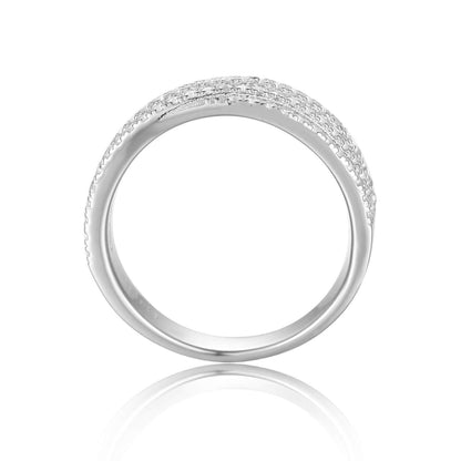 White Topaz Twisted Band Engagement Ring