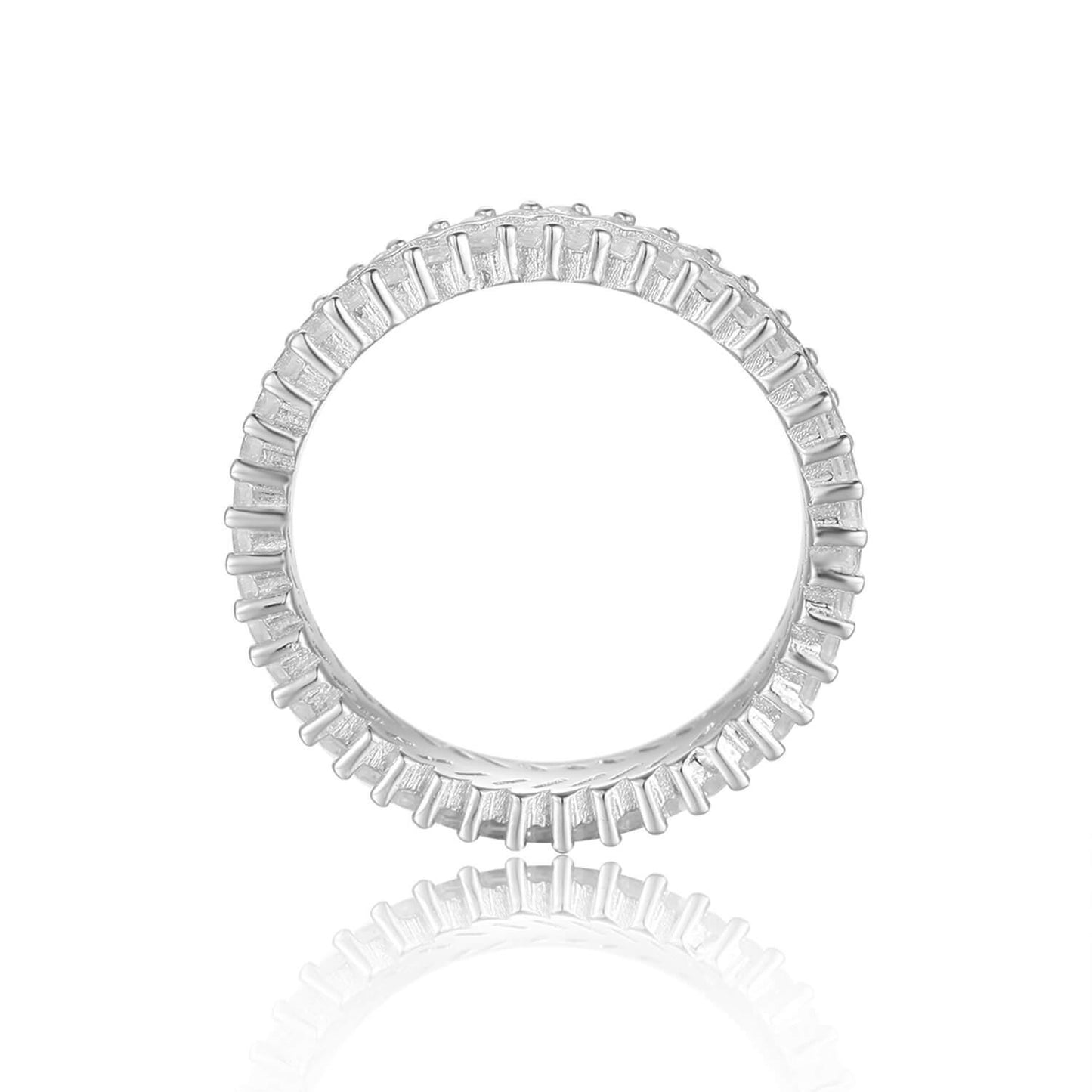 White Topaz Slanted Baguette Ring