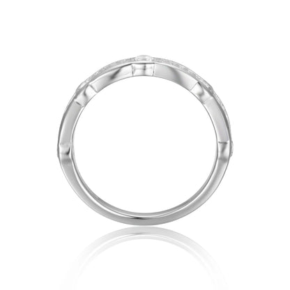 White Topaz Baguette Ring with Round Accents