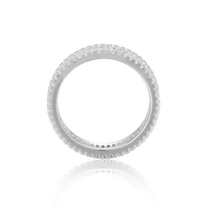 White Topaz Vertical Chunky Baguette Ring